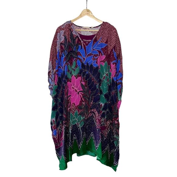 Soft Surroundings Tropical Adelaide Caftan Mumu Maxi Dress Size S/M - Picture 2 of 7